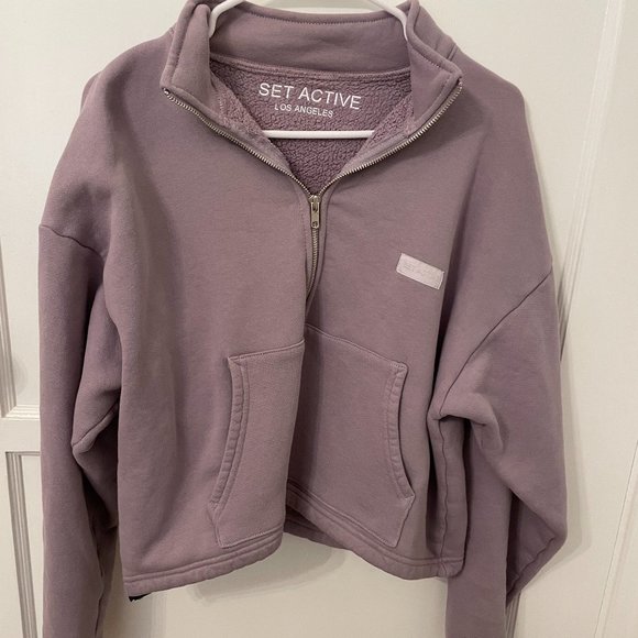 SET Active Sweaters - SET ACTIVE Half Zip - Lychee - size S NWOT